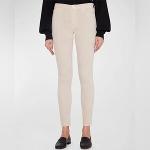 NWT 7 For All Mankind Women's Beige Velvet High Waist Skinny Size 24